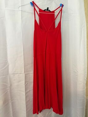 Express Red Strappy Maxi Dress